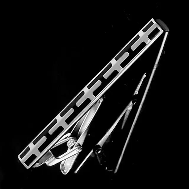 Ασημί Μαύρο Κλιπ Γραβάτας 6 cm με Σμάλτο – LGD-TC/67/ENAMEL 2