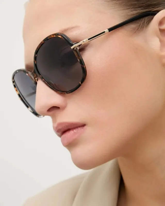 Carolina Herrera – Γυναικεία Oversized Στρογγυλά Γυαλιά Ηλίου Καφέ/Μαύρο - 58 mm 2