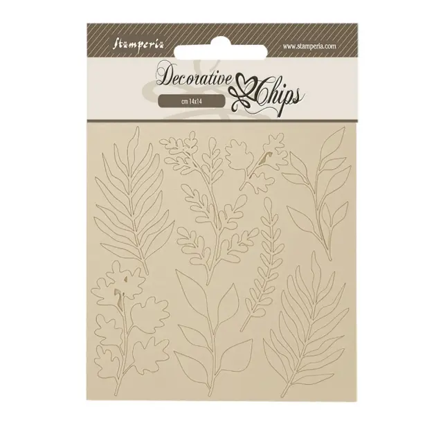 Chipboard Stamperia 14x14cm, Forest, Leaves