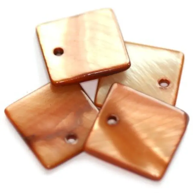 Mother of Pearl Τετράγωνο Brown 15x15mm - 10τεμ