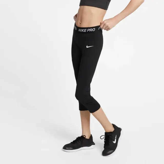 Nike Pro Dri-FIT Capri Παιδικό Αθλητικό Κολάν για κορίτσια AQ9041-010 - XL-160cm