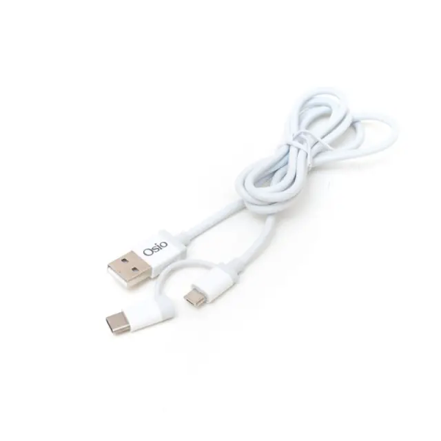 Καλώδιο USB Σε Micro USB & USB Type-C Με Αντάπτορα 1m OSIO OTU-495W 3