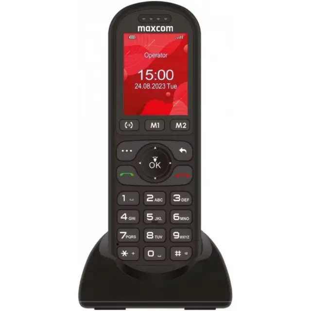 Maxcom MM39D SE 4G 2.4" 1000mAh με Μεγάλα Πλήκτρα, Ραδιόφωνο και Βάση Φόρτισης Μαύρο