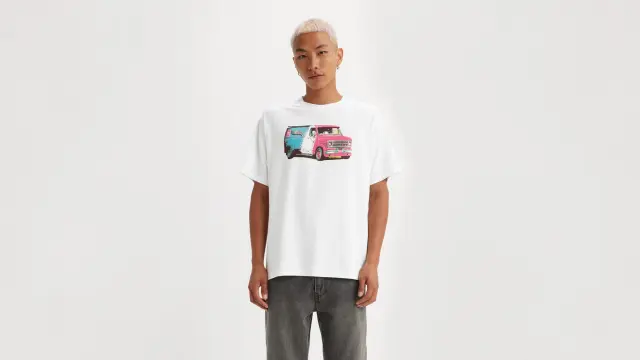 VINTAGE FIT GRAPHIC TEE WHITES - DENIM MACHINE White - L