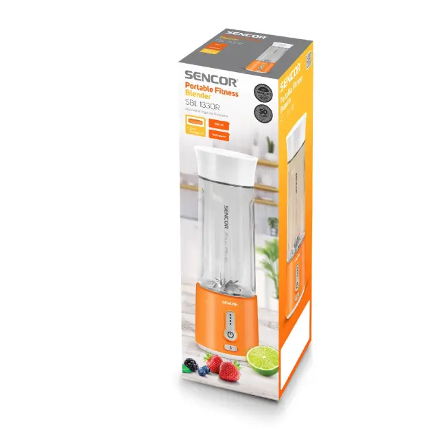 Επαναφορτιζόμενο Blender Smoothie Maker 500ml 150W USB-C Sencor SBL 133OR Πορτοκαλί 2