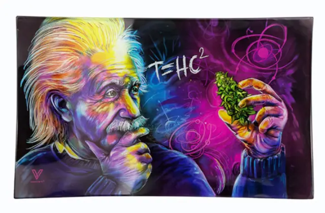 V-Syndicate Γυάλινος Rolling Tray Δίσκος - Einstein T-HC2 - Small (26x16cm)