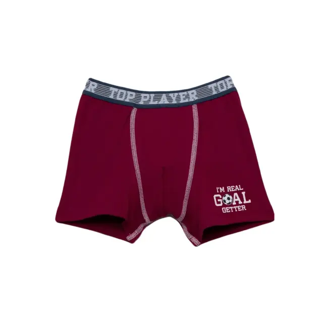 Minerva Παιδικό Boxer Αγόρι Real Goal Getter, Χρώμα Μπορντό