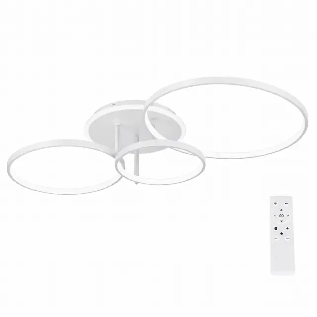 VenCore Elora White - Μοντέρνο Φωτιστικό Οροφής Πλαφονιέρα LED 100W Λευκό Αλουμίνιο με Ρυθμιζόμενο CCT Λευκό - Ημέρας - Θερμό & Χειριστήριο - Μ82 x Π48 x Υ14cm (7741-20029)