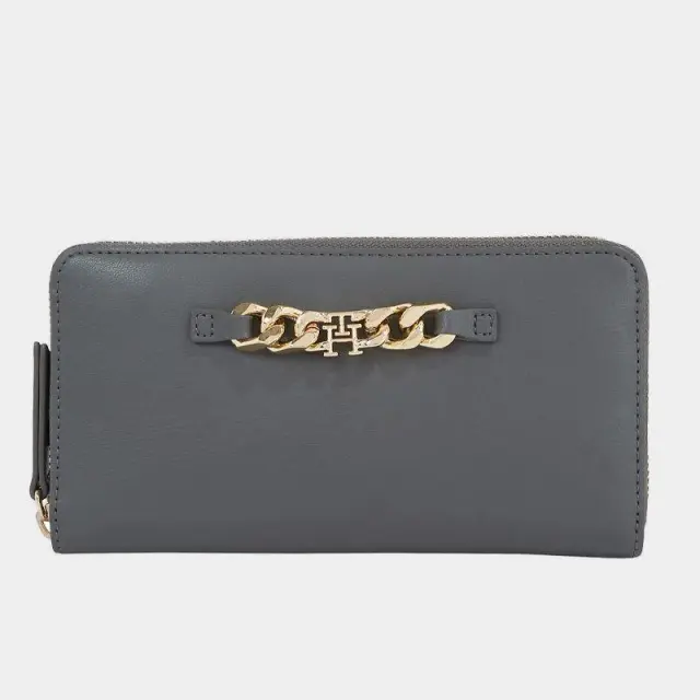 Tommy Hilfiger - Γυναικείο Πορτοφόλι Th Luxe Large Za AW0AW15608-0IN Γκρι