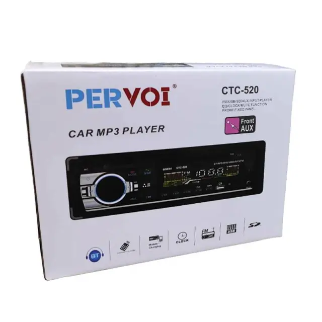 PerVoi MP3 player αυτοκινήτου USB, SD, FM, BT, Clock, Aux CTC-520 - Car MP3 player 014371 2
