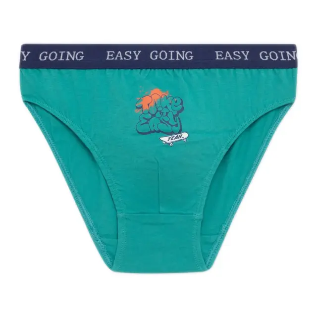 Minerva Παιδικό Slip Αγόρι Easy Going - Τριπλό Πακέτο, Χρώμα Πετρόλ-Γκρι Μελανζέ-Ραφ 3