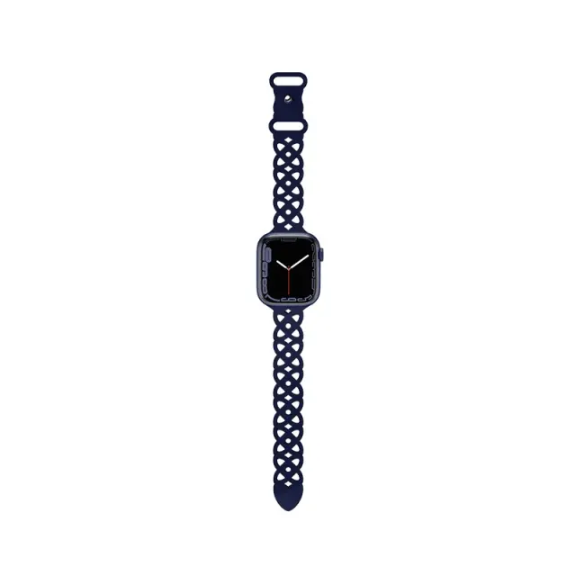 Watchband Hoco WA09 Flexible Rhombus Hollow 38/40/41mm για Apple Watch 1/2/3/4/5/6/7/8/SE Dark Blue Silicon Band 3