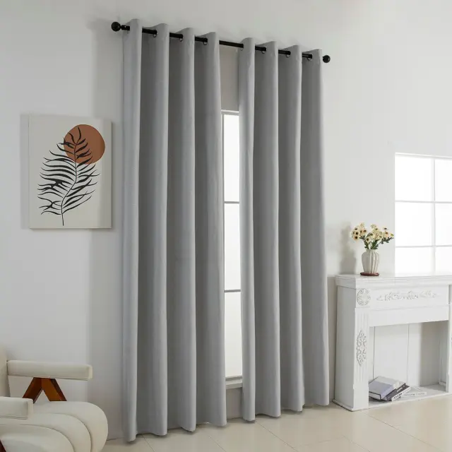 Beauty Home Κουρτίνα Full Blackout σκίασης με 8 κρίκους Elite Art 8392 Light Grey-Νο3 140x270 Ασημί 2