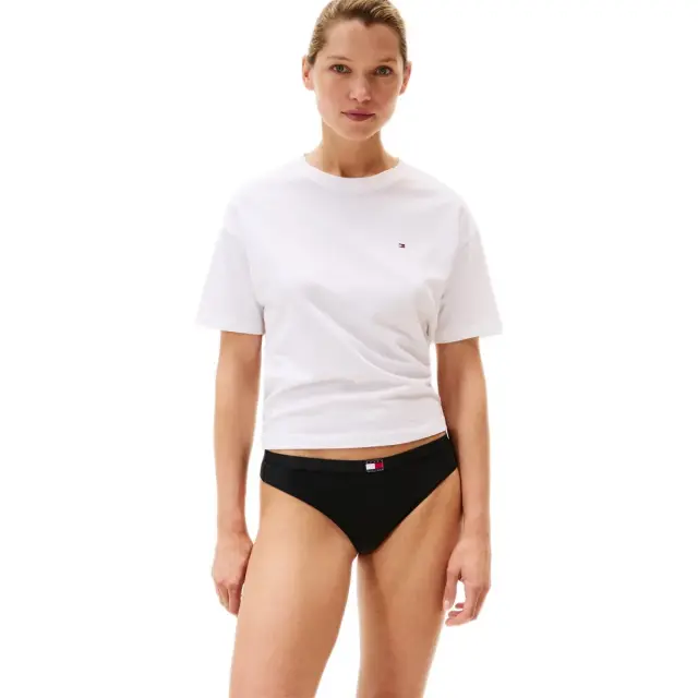Tommy Hilfiger Γυναικείο String Flag Logo Band - Τριπλό Πακέτο, Χρώμα Μαύρο-Μαύρο-Μαύρο - M 2