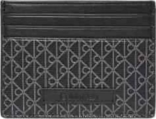 Calvin Klein Unisex Γυναικεία Θήκη Καρτών Coated Card Case Monogram Μαύρη