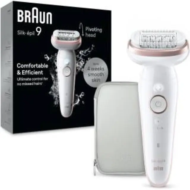 Braun Epilatore Elettrico Silk-pil 9 Wet & Dry SES9000 Bianco/Rosa