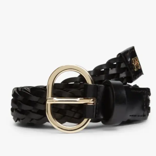Γυναικεία Δερμάτινη Ζώνη Tommy Hilfiger 2.5cm AW0AW18111-BDS Μαύρη Μαύρο - 85