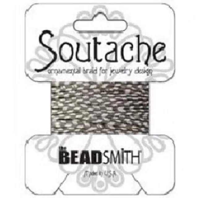 Κορδόνι Rayon Soutache - Smog/Linen Stripe - 0.5x2.5mm ~2.7m