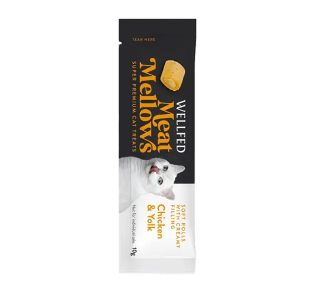 Wellfed Meat Mellows Λιχουδιά σε Ρολάκια σε Διάφορες Γεύσεις για Γάτες (8x10gr) Μονόχρωμο 2