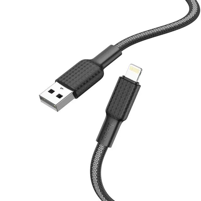 HOCO cable USB to iPhone Lightning 8-pin 2,4A Jaeger X69 1m black white