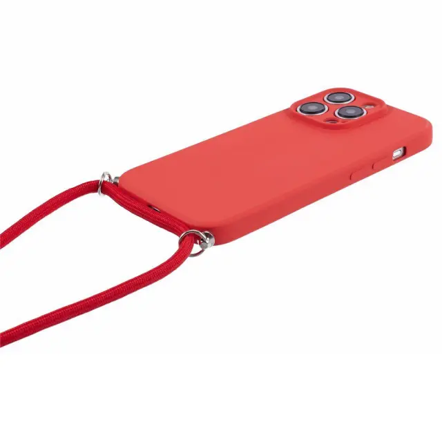 Θήκη με Κορδόνι για τον Λαιμό για iPhone 15 Pro- Red OEM 3