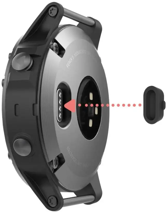 Silicone Anti-Dust Plug για Garmin Fenix Watches - Black OEM 2