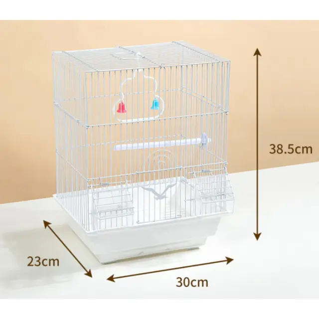 Μεταλλικό Κλουβί Πτηνών Μεσαίο Λευκό 30x23x39cm
