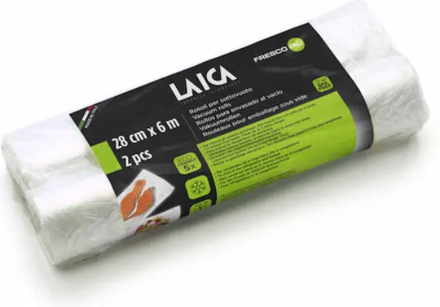 Laica VT3509 Σαγρέ Σακούλες για Συσκευές Vacuum 280x600mm 2 Ρολά