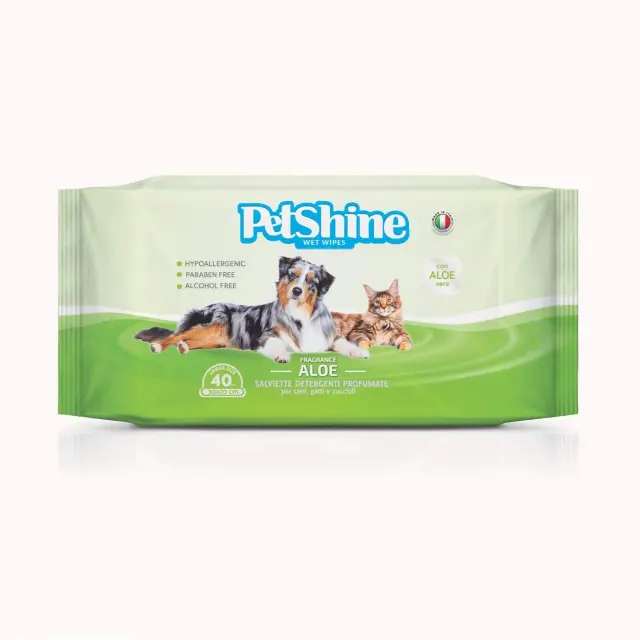 PetShine Μαντηλάκια Καθαρισμού Αλόε 40ΤΜΧ