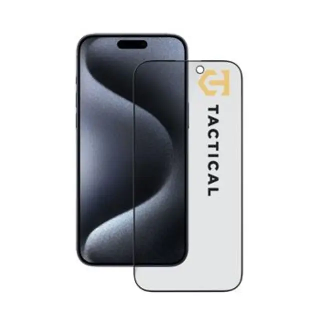 Tactical Glass Shield Privacy Stealth 5D for Apple iPhone 15 Pro Black