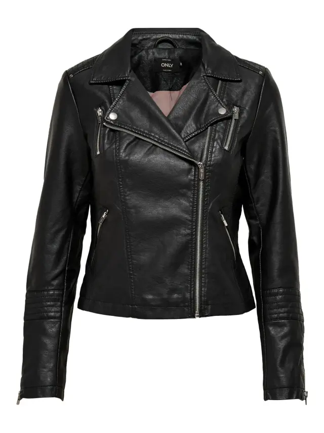 Only Onlgemma Biker Jacket από Συνθετικό Δέρμα NOOS Μαύρο