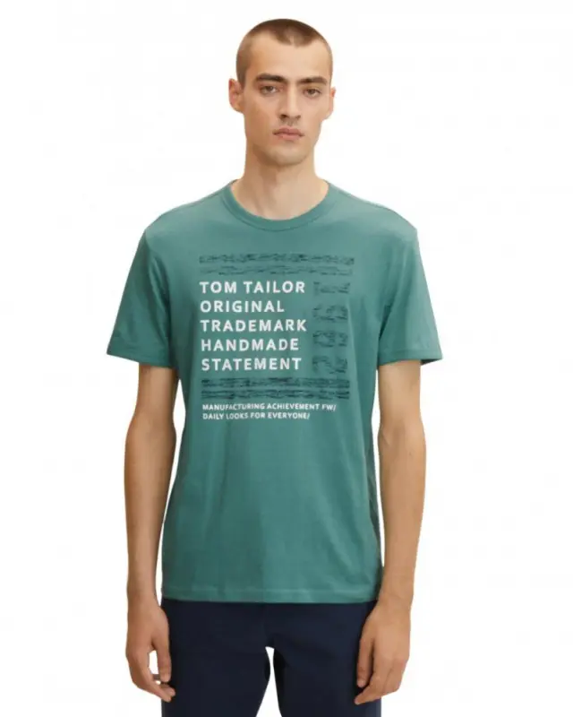 TOM TAILOR PRINTED T-SHIRT ΑΝΔΡΙΚΟ - 1032906/12881/GREEN GREEN