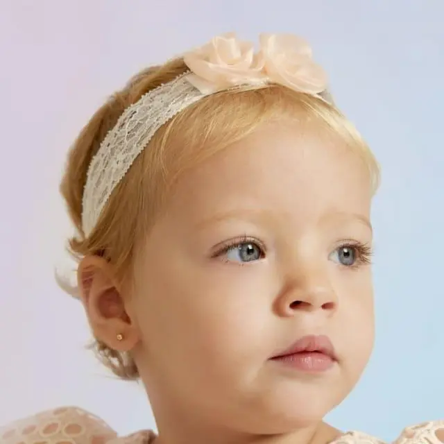 Baby 6 μηνών έως 4 ετών Κορδέλα Δαντέλα Σομόν Ανοιχτό - 12M 2