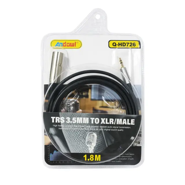 Andowl Καλώδιο Ήχου TRS 3.5mm σε XLR Αρσενικό 1.8M Q-HD726 - Audio Cable 0751161