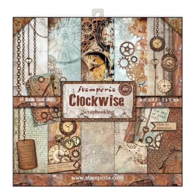 Χαρτιά scrapbooking 10τεμ Clockwise, Stamperia
