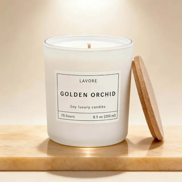 LAVORE Golden Orchid – Αρωματικό Κερί Σόγιας 250ml