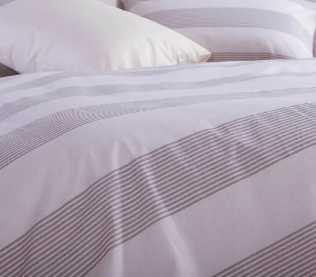 ΣΕΤ ΣΕΝΤΟΝΙΑ ΒΑΜΒΑΚΕΡΑ ΥΠΕΡΔΙΠΛΑ CASUAL STRIPE 240Χ270 NEF-NEF HOMEWARE ECRU 3