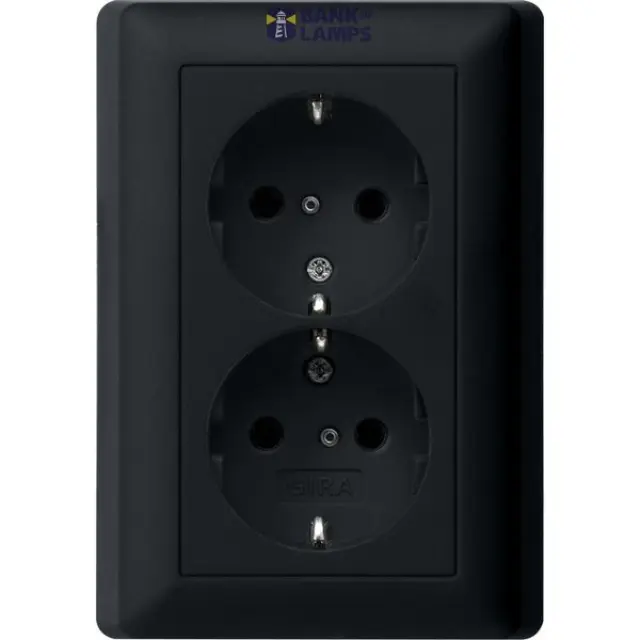 SCHUKO 2-g SH + cov.unit System 55 black m