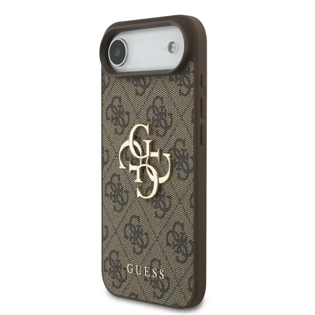 Guess PU 4G Metal Logo Strap Case for iPhone Air Brown 2