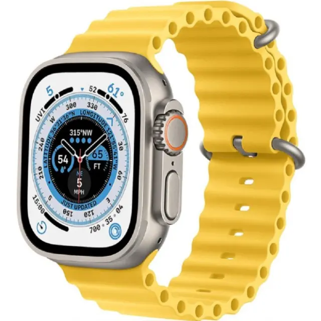 Ocean Loop Silicone Strap Λουράκι Σιλικόνης Με Clip Για Apple Watch 44/45/46/49mm -Yellow OEM