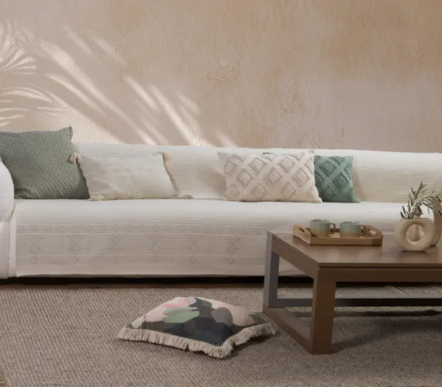 NEF-NEF ΡΙΧΤΑΡΙ ΤΡΙΘΕΣΙΟΥ ΚΑΝΑΠΕ RESAN 180Χ300 NEF-NEF HOMEWARE, 100% BAMBAKI - MINT (037659)