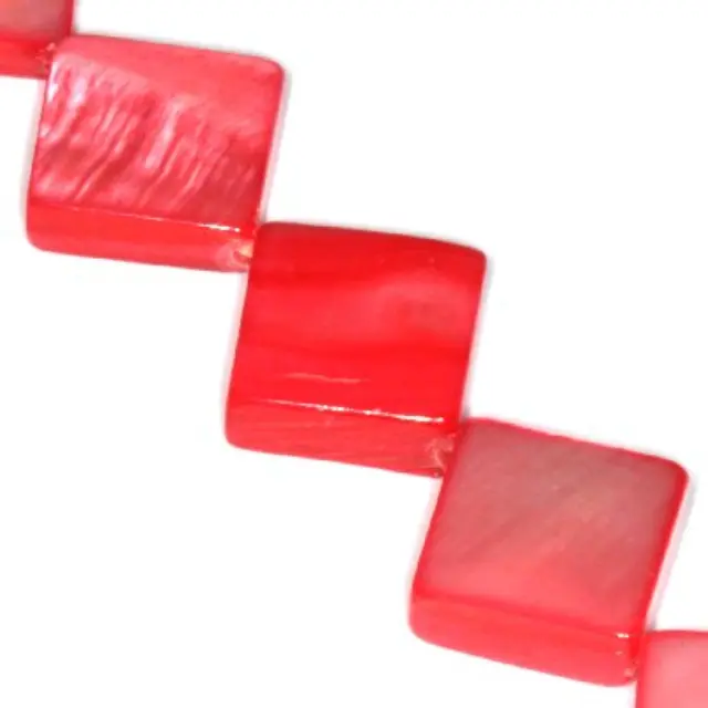 Mother of Pearl Τετράγωνο Red 10x10mm ~20τεμ