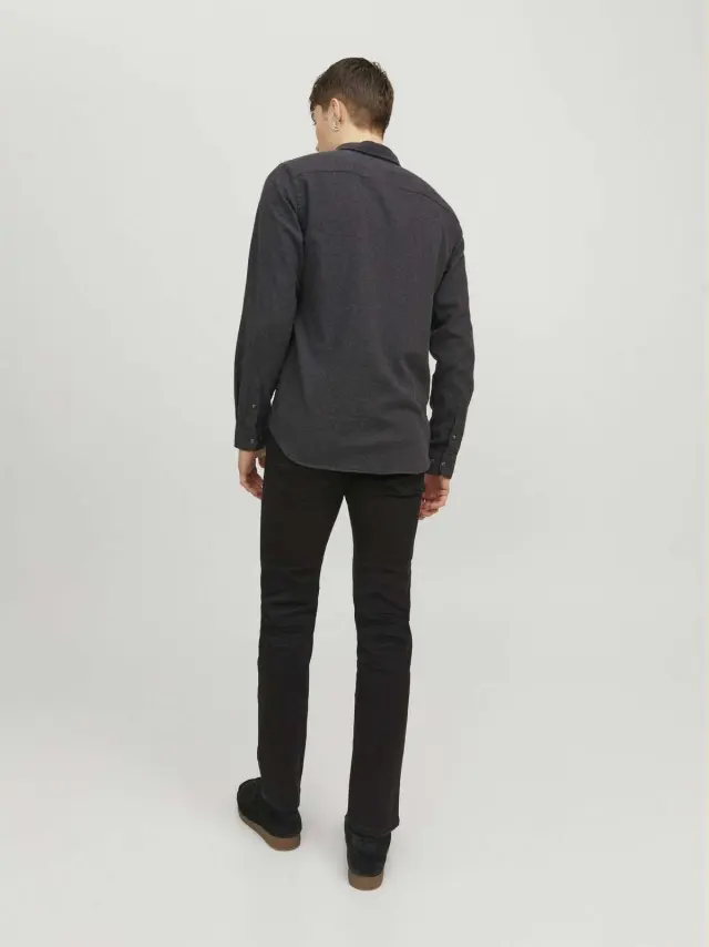 JJECLASSIC MELANGE SHIRT LS NOOS Dark Grey Melange 2