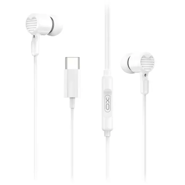 Ενσύρματα in-ear ακουστικά με μικρόφωνο και βύσμα USB-C, σε λευκό χρώμα