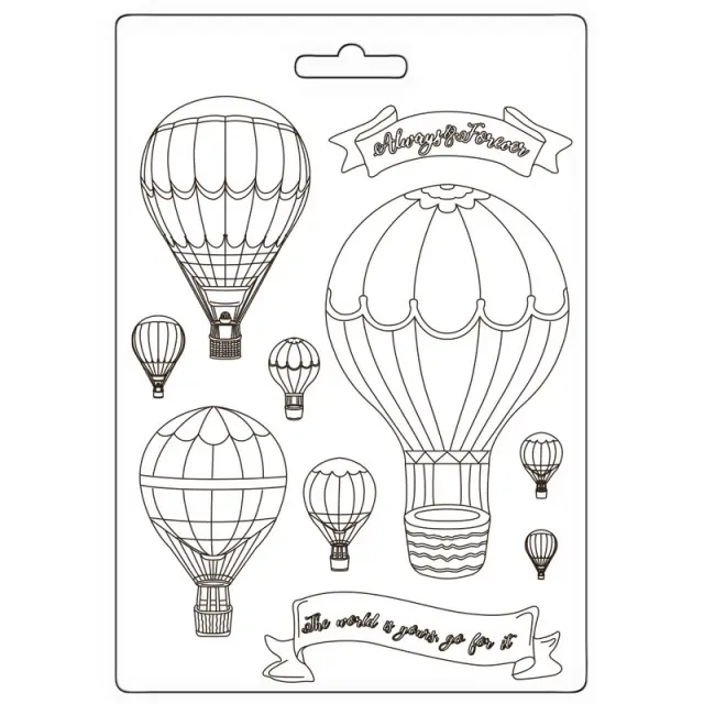 Καλούπι εύκαμπτο A5, 21x14.8cm, Stamperia, Timeless, Hot air ballons