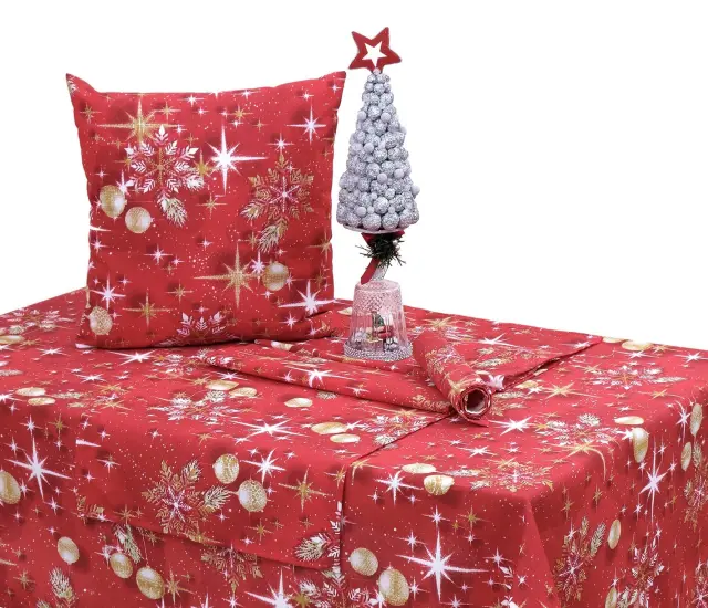 Σουπλά Σετ 4 Τεμ 32Χ45 Υφασμάτινα Xmas Viopros 4443 Κόκκινο 70% Βαμβάκι-30% Πολυέστερ