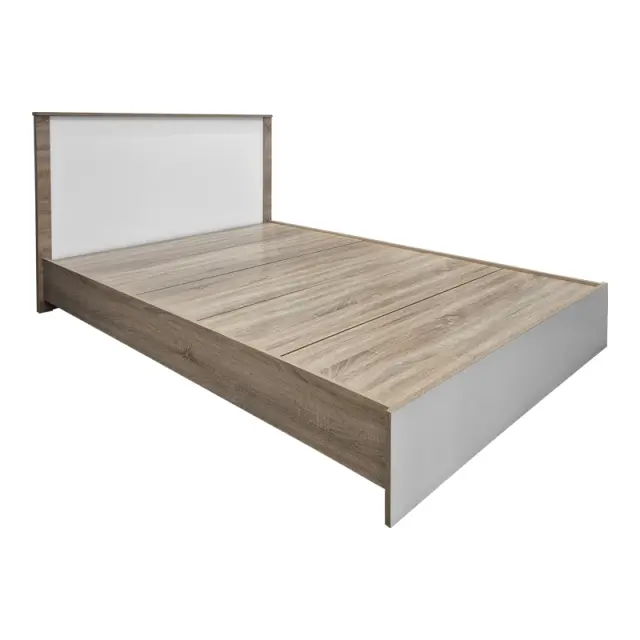 Κρεβάτι Athos pakoworld σε sonoma-λευκή απόχρωση 140x200εκ 3