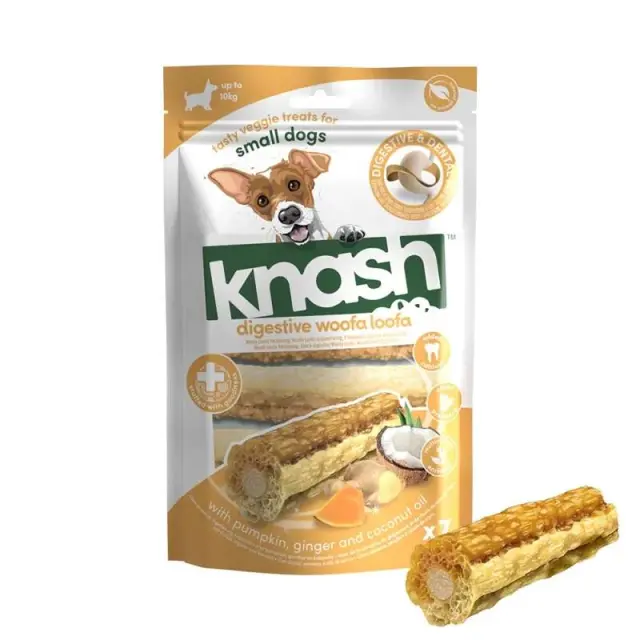 Knash Λιχουδιές Σκύλου για Καλύτερη Πέψη με Κολοκύθα, Τζίντζερ & Λάδι Καρύδας 126gr Μονόχρωμο