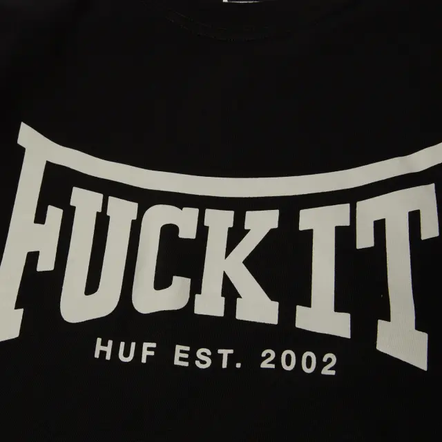 Huf Throwing Hands Long Sleeve T-Shirt Ανδρική Μακρυμάνικη Μπλούζα Cotton Regular Fit - Black TS02287-BLACK - XL 2