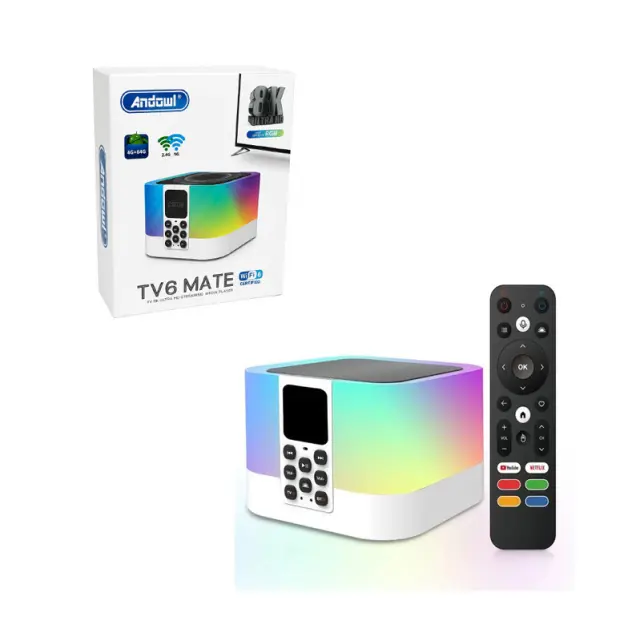 TV Box Και Bluetooth Ηχείο Με Φωτισμό RGB Andowl TV6 Mate 0751176